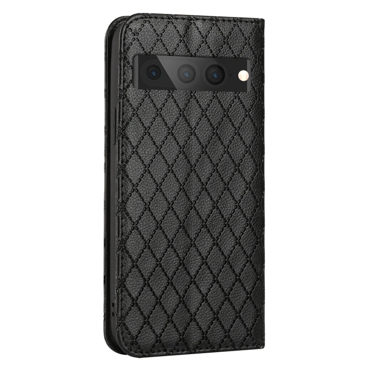 For Google Pixel 7 Pro S11 RFID Diamond Lattice Flip Leather Phone Case