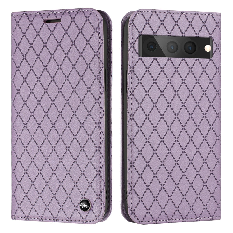 For Google Pixel 7 Pro S11 RFID Diamond Lattice Flip Leather Phone Case