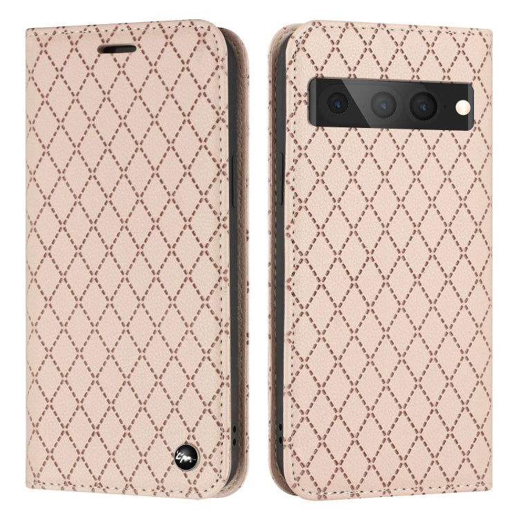 For Google Pixel 7 Pro S11 RFID Diamond Lattice Flip Leather Phone Case