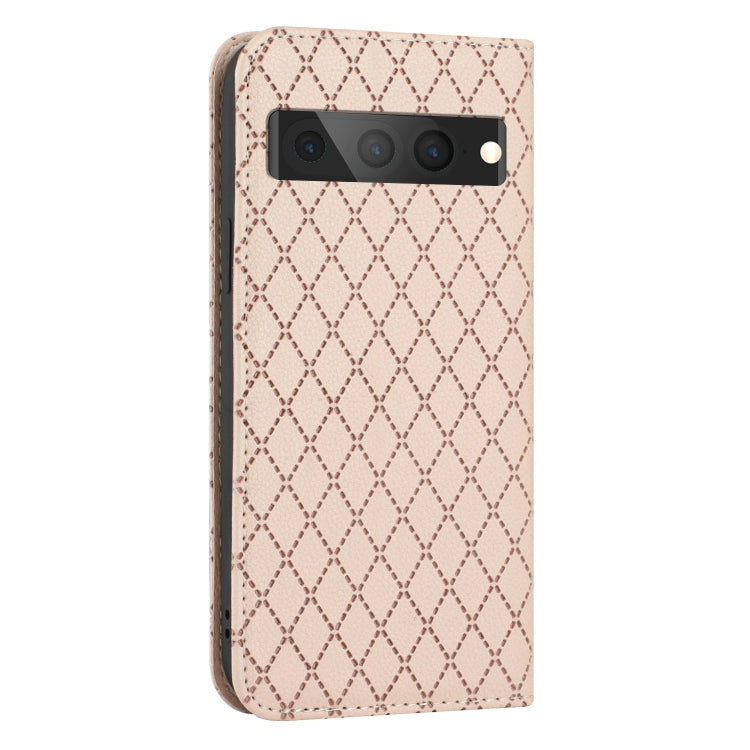 For Google Pixel 7 Pro S11 RFID Diamond Lattice Flip Leather Phone Case