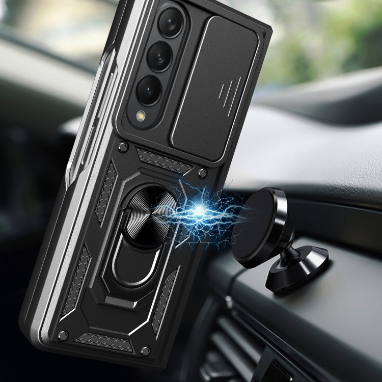 For Samsung Galaxy Z Fold4 Sliding Camera Cover TPU+PC Phone Case