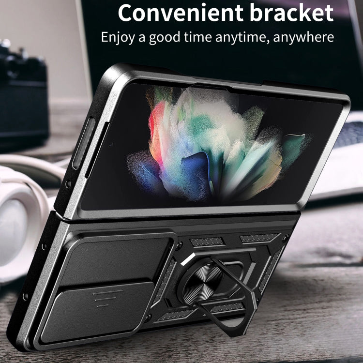For Samsung Galaxy Z Fold4 Sliding Camera Cover TPU+PC Phone Case