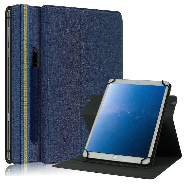 For 10 inch Cloth Texture 360 Rotation Horizontal Flip Universal Tablet PC Leather Case with Pen Slot