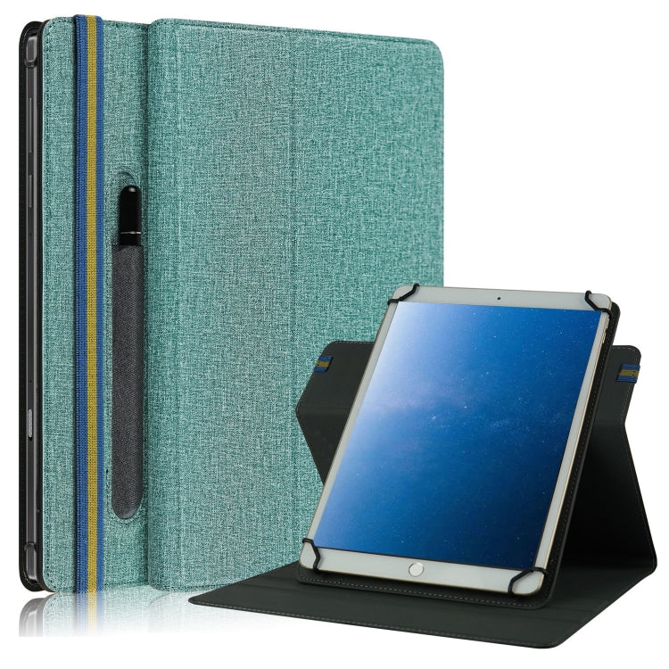 For 10 inch Cloth Texture 360 Rotation Horizontal Flip Universal Tablet PC Leather Case with Pen Slot