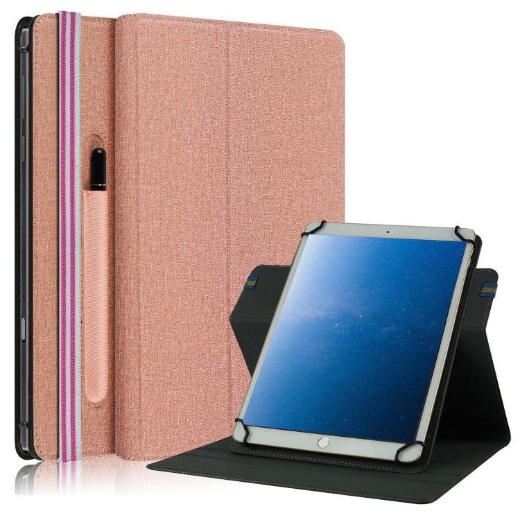 For 10 inch Cloth Texture 360 Rotation Horizontal Flip Universal Tablet PC Leather Case with Pen Slot