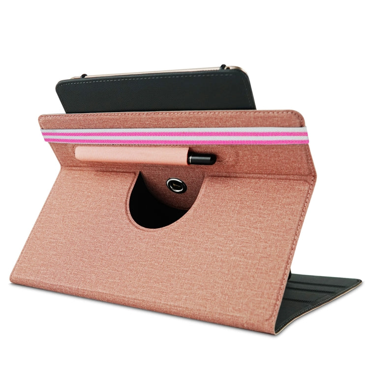 For 10 inch Cloth Texture 360 Rotation Horizontal Flip Universal Tablet PC Leather Case with Pen Slot
