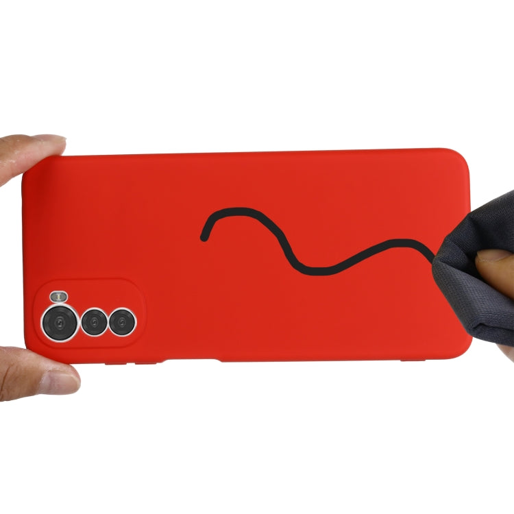 For Motorola Moto G22/ E32s 4G Pure Color Liquid Silicone Shockproof Full Coverage Phone Case