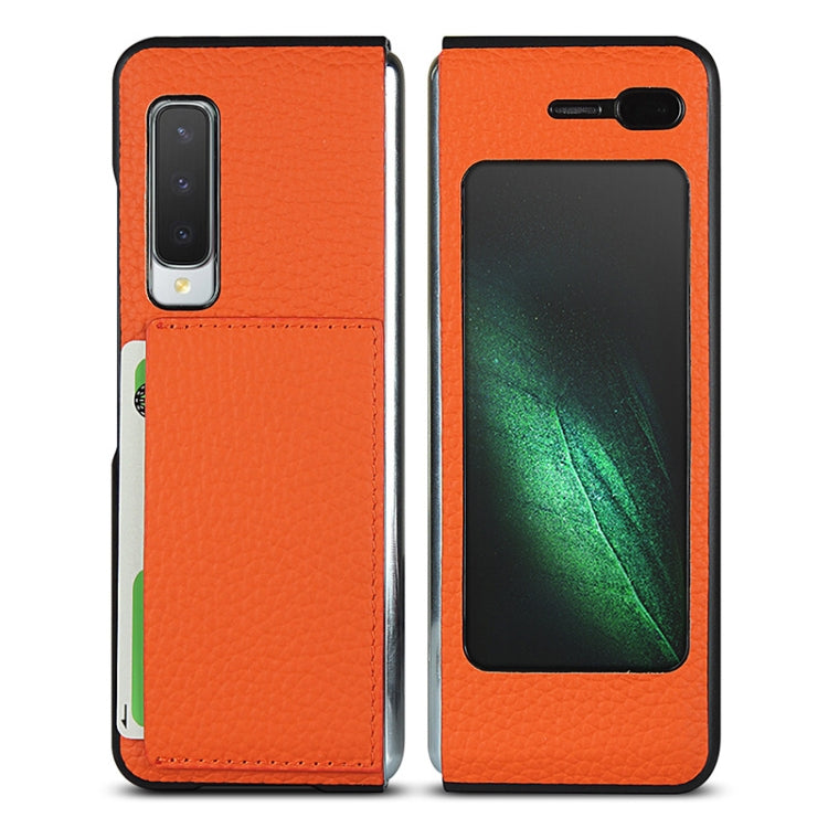 For Galaxy Fold / W2020 Shockproof Full Coverage Litchi Texture Leather Case with Card Slot