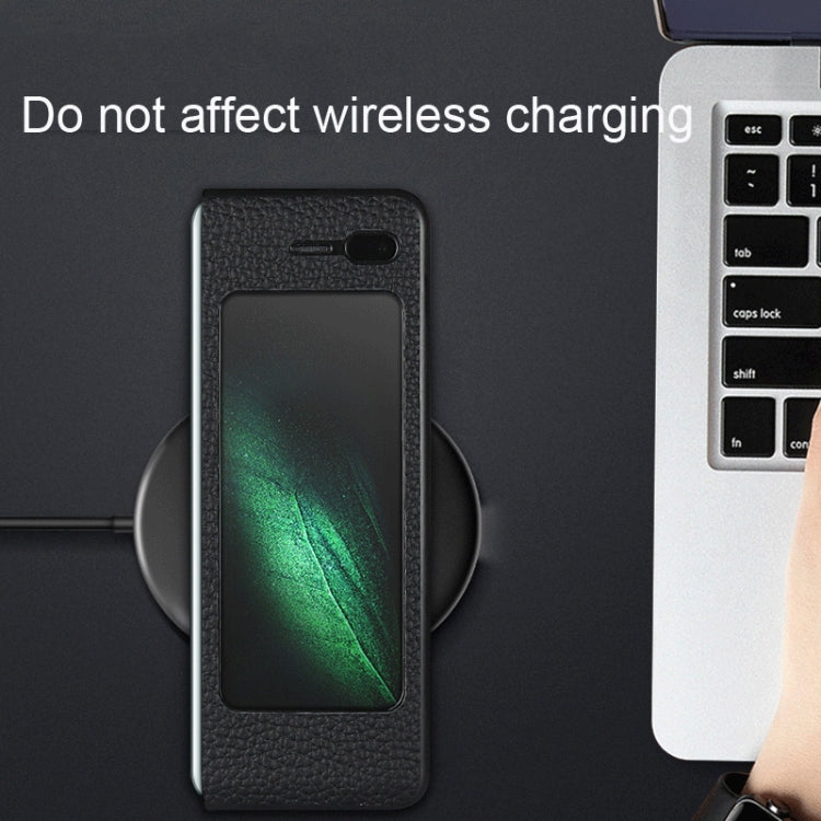 For Galaxy Fold / W2020 Shockproof Full Coverage Litchi Texture Leather Case with Card Slot