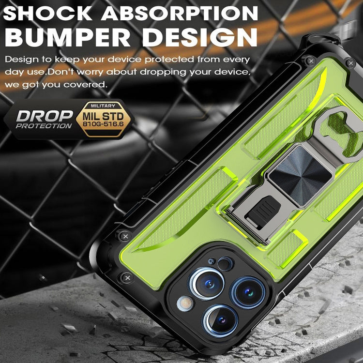 For iPhone 14 Pro PC + TPU Shockproof Protective Phone Case with Corkscrew Holder