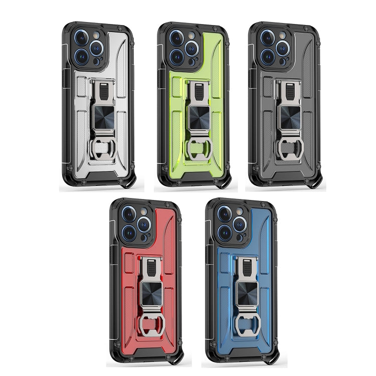 For iPhone 14 Pro Max PC + TPU Shockproof Protective Phone Case with Corkscrew Holder