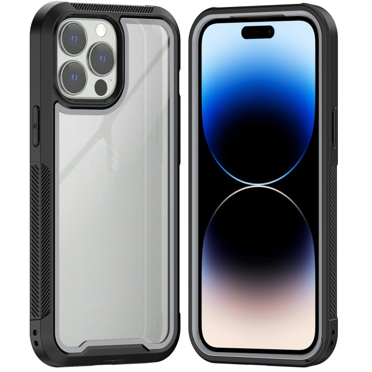 For iPhone 14 Pro Max Colorful Border TPU + PC Full Coverage Phone Case