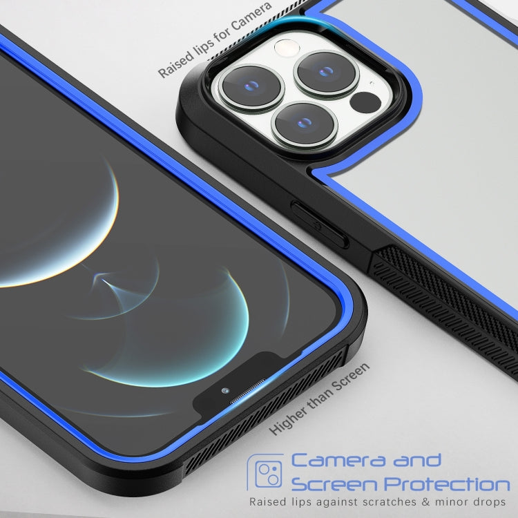 For iPhone 14 Pro Max Colorful Border TPU + PC Full Coverage Phone Case