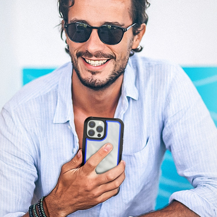 For iPhone 14 Pro Max Colorful Border TPU + PC Full Coverage Phone Case