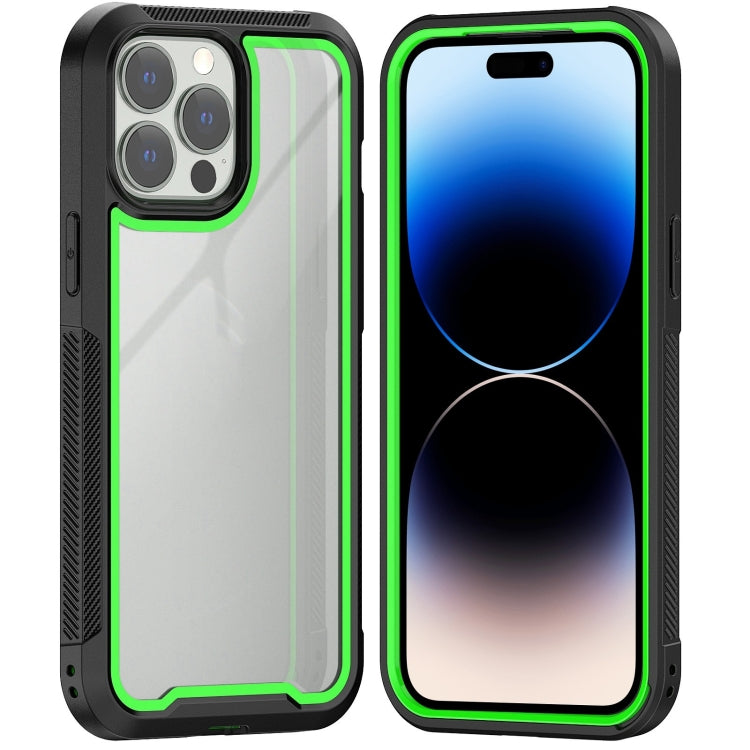 For iPhone 14 Pro Colorful Border TPU + PC Full Coverage Phone Case