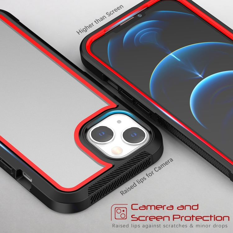 For iPhone 14 Plus Colorful Border TPU + PC Full Coverage Phone Case