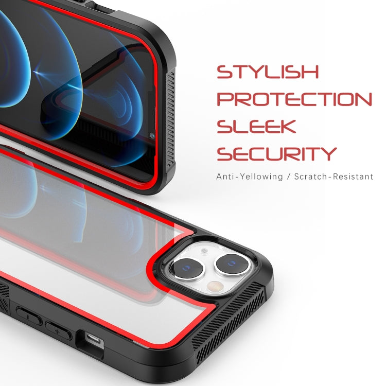 For iPhone 14 Plus Colorful Border TPU + PC Full Coverage Phone Case