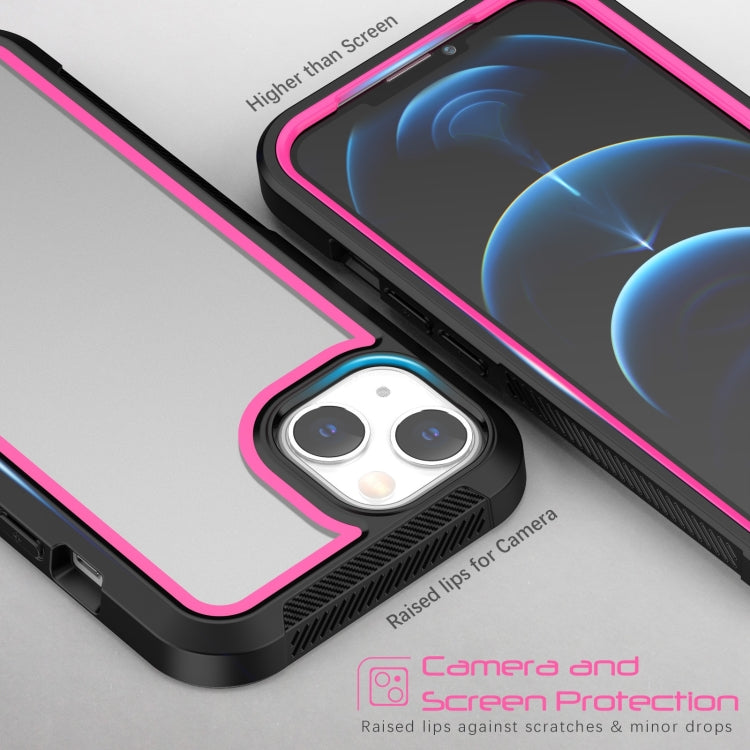 For iPhone 14 Plus Colorful Border TPU + PC Full Coverage Phone Case