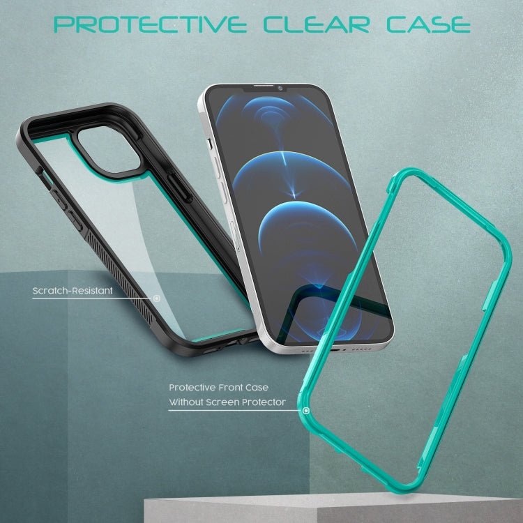 For iPhone 14 Plus Colorful Border TPU + PC Full Coverage Phone Case