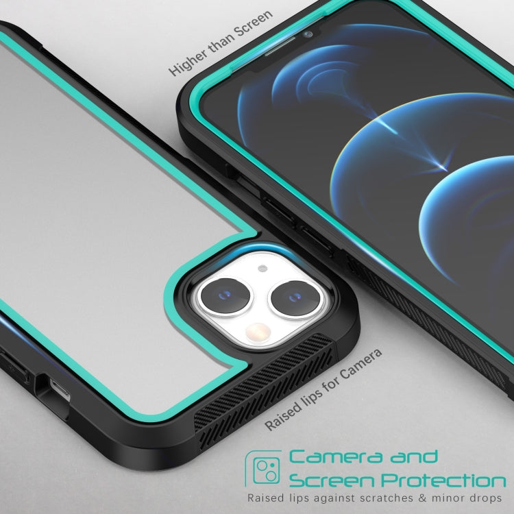 For iPhone 14 Plus Colorful Border TPU + PC Full Coverage Phone Case