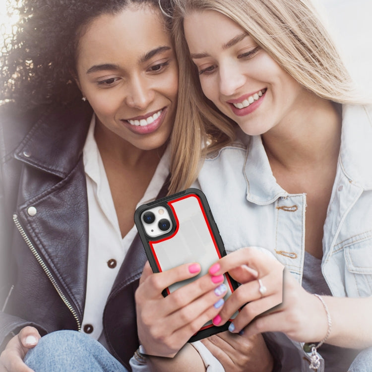 For iPhone 14 Colorful Border TPU + PC Full Coverage Phone Case