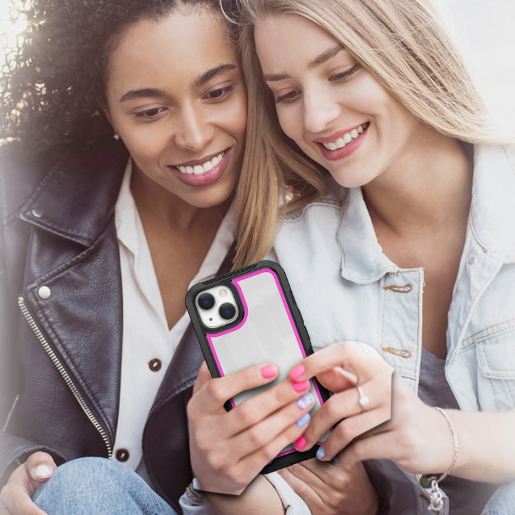 For iPhone 14 Colorful Border TPU + PC Full Coverage Phone Case