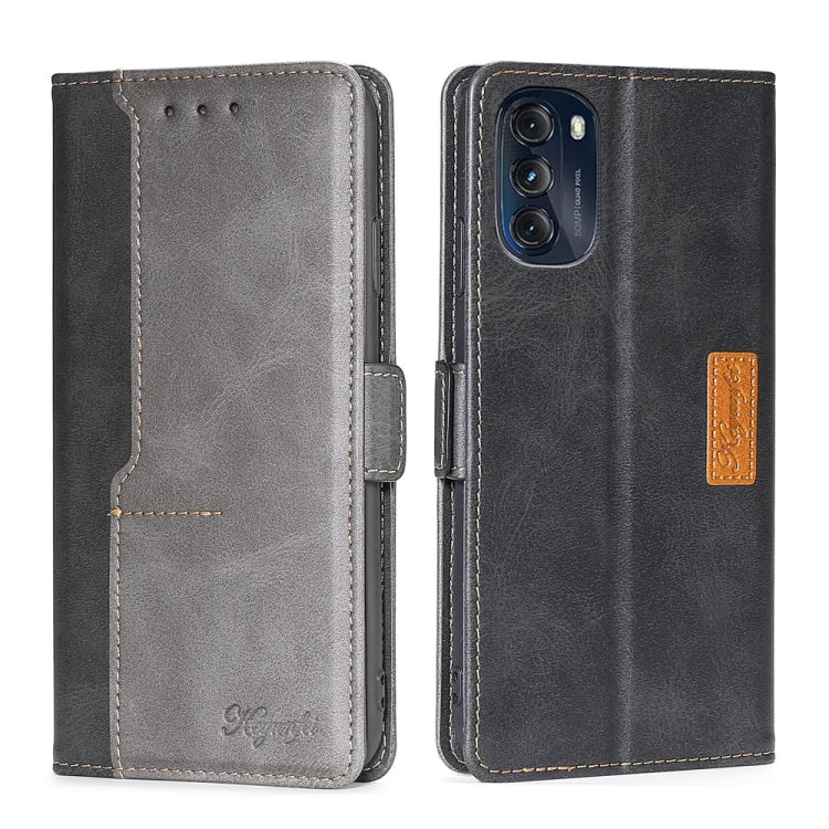 For Motorola Moto G 5G 2022 Contrast Color Side Buckle Leather Phone Case