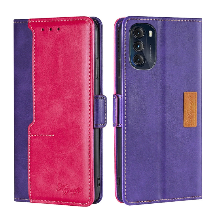 For Motorola Moto G 5G 2022 Contrast Color Side Buckle Leather Phone Case