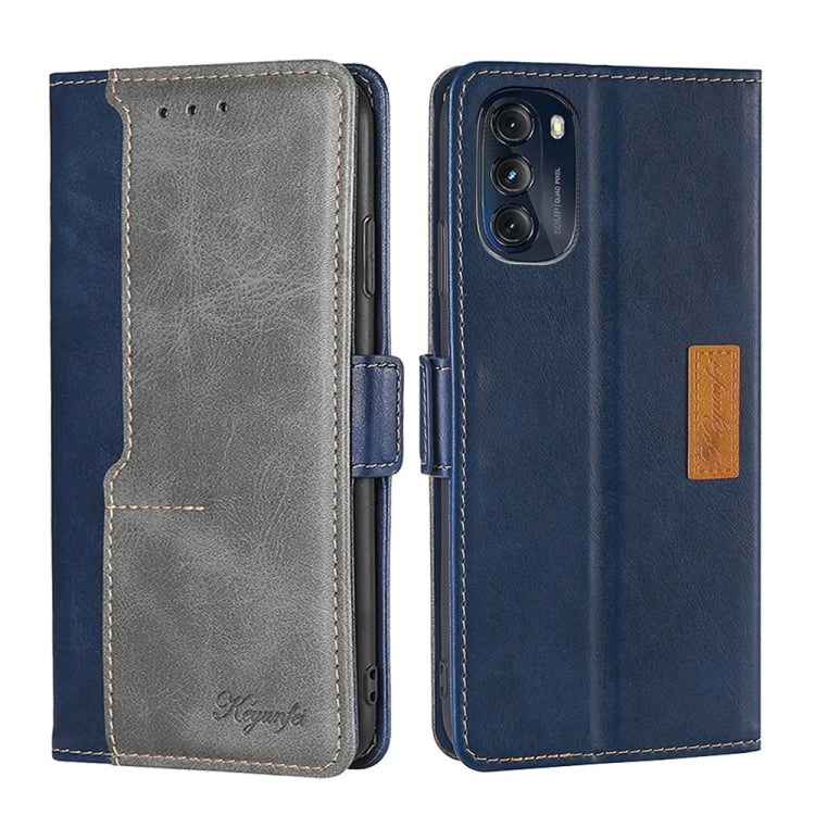 For Motorola Moto G 5G 2022 Contrast Color Side Buckle Leather Phone Case