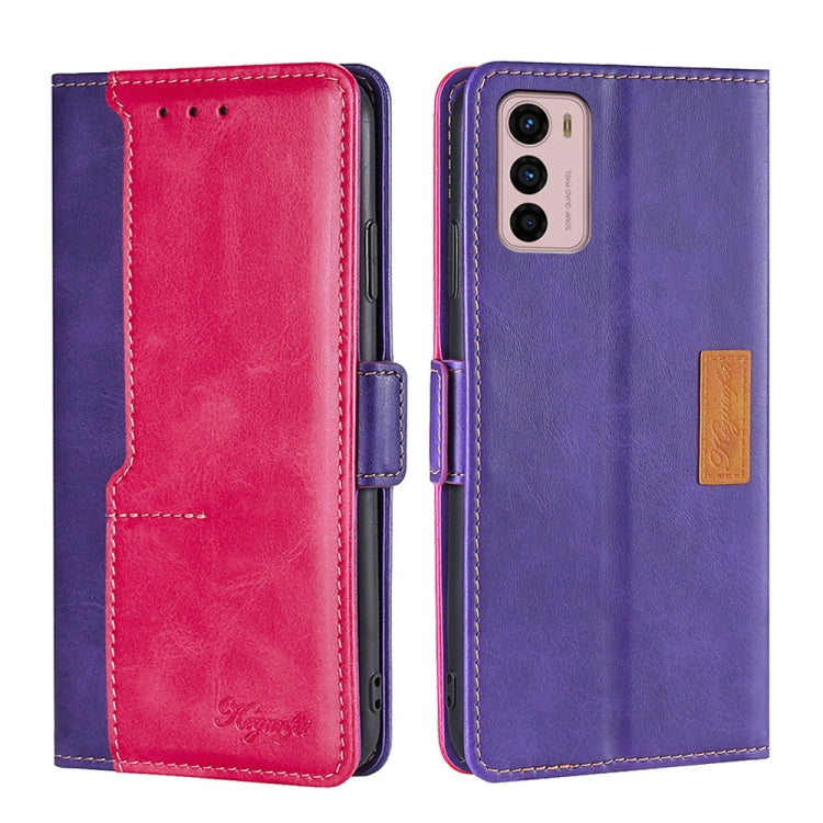 For Motorola Moto G42 4G Contrast Color Side Buckle Leather Phone Case