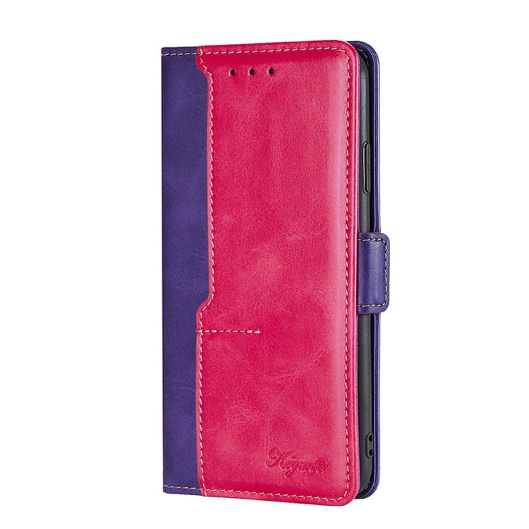For Motorola Moto G42 4G Contrast Color Side Buckle Leather Phone Case