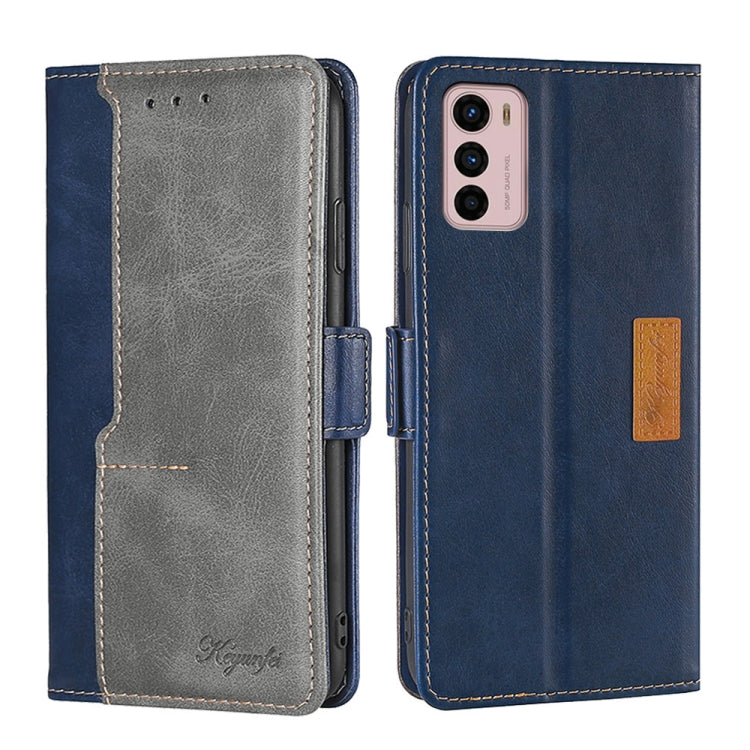 For Motorola Moto G42 4G Contrast Color Side Buckle Leather Phone Case