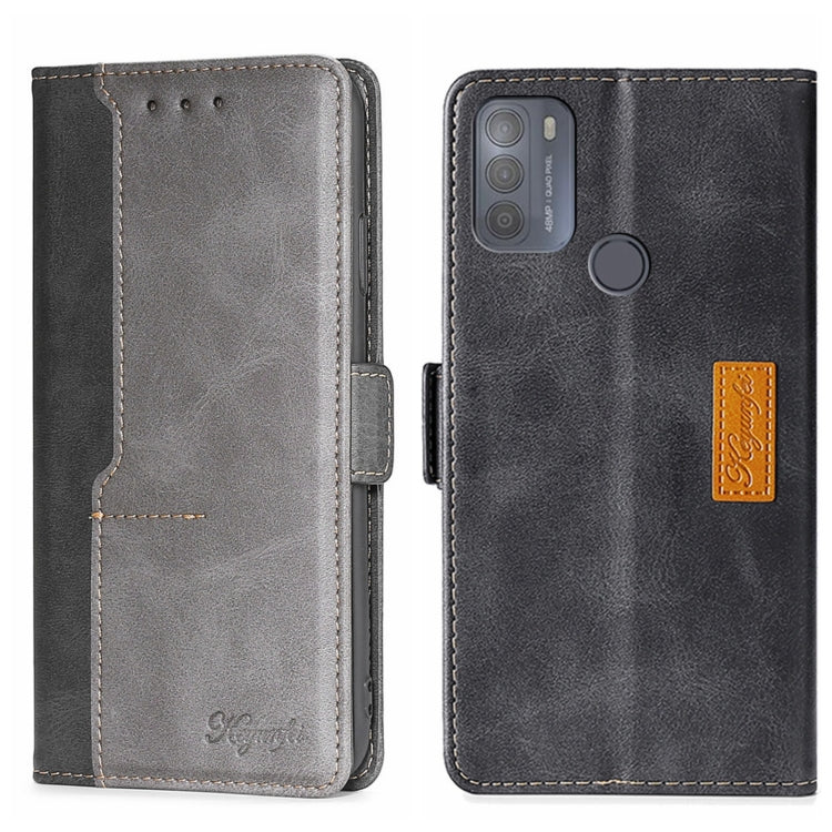 For Motorola Moto G50 Contrast Color Side Buckle Leather Phone Case