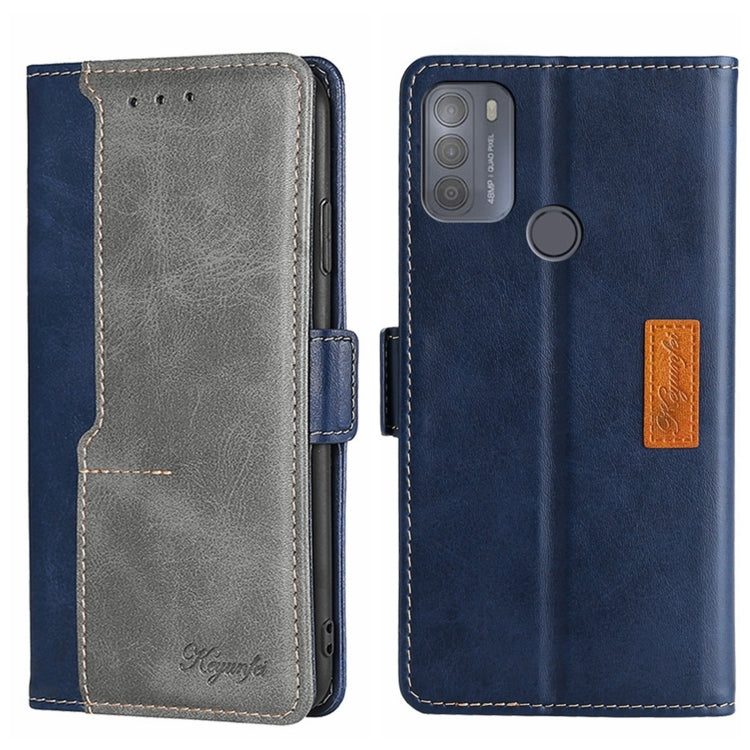 For Motorola Moto G50 Contrast Color Side Buckle Leather Phone Case