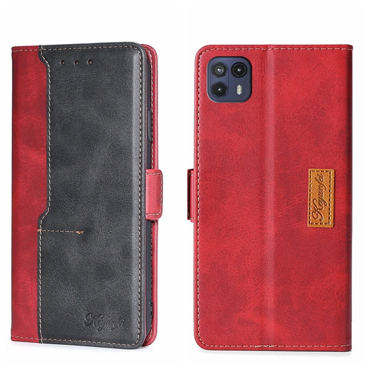 For Motorola Moto G50 5G Contrast Color Side Buckle Leather Phone Case