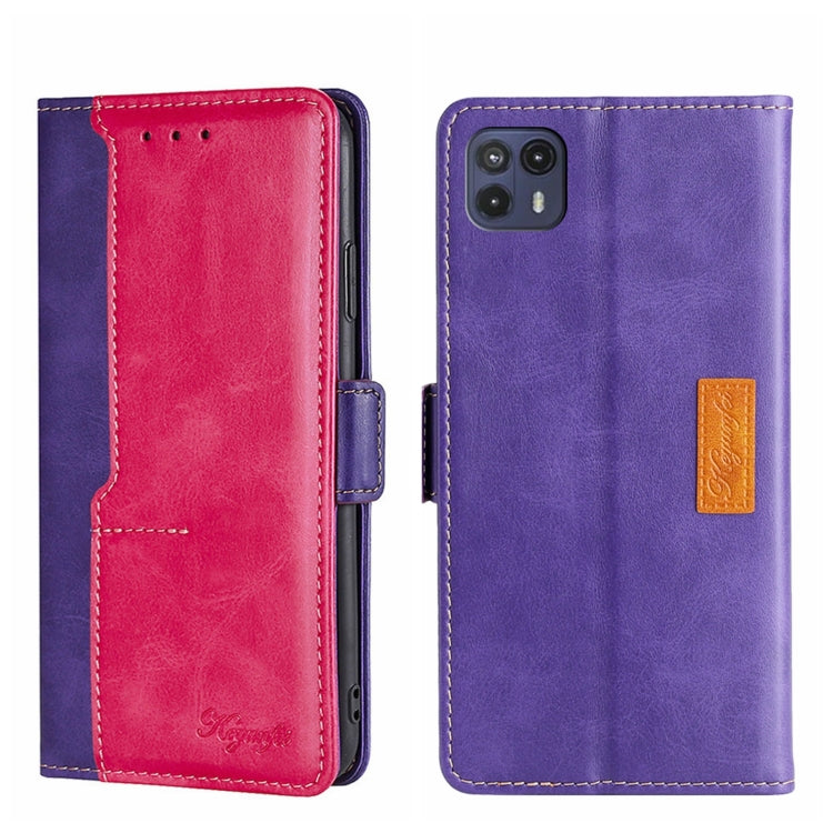 For Motorola Moto G50 5G Contrast Color Side Buckle Leather Phone Case