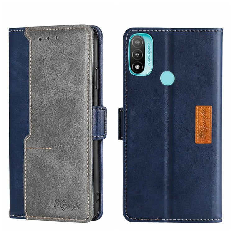 For Motorola Moto E20 Contrast Color Side Buckle Leather Phone Case