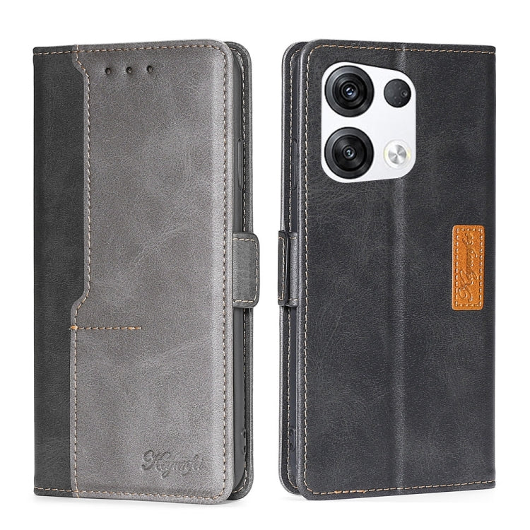 For OPPO Reno8 Pro+ 5G Contrast Color Side Buckle Leather Phone Case