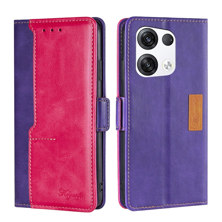 For OPPO Reno8 Pro+ 5G Contrast Color Side Buckle Leather Phone Case