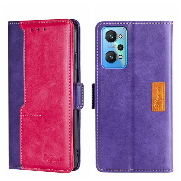 For OPPO Realme GT Neo2 5G Contrast Color Side Buckle Leather Phone Case
