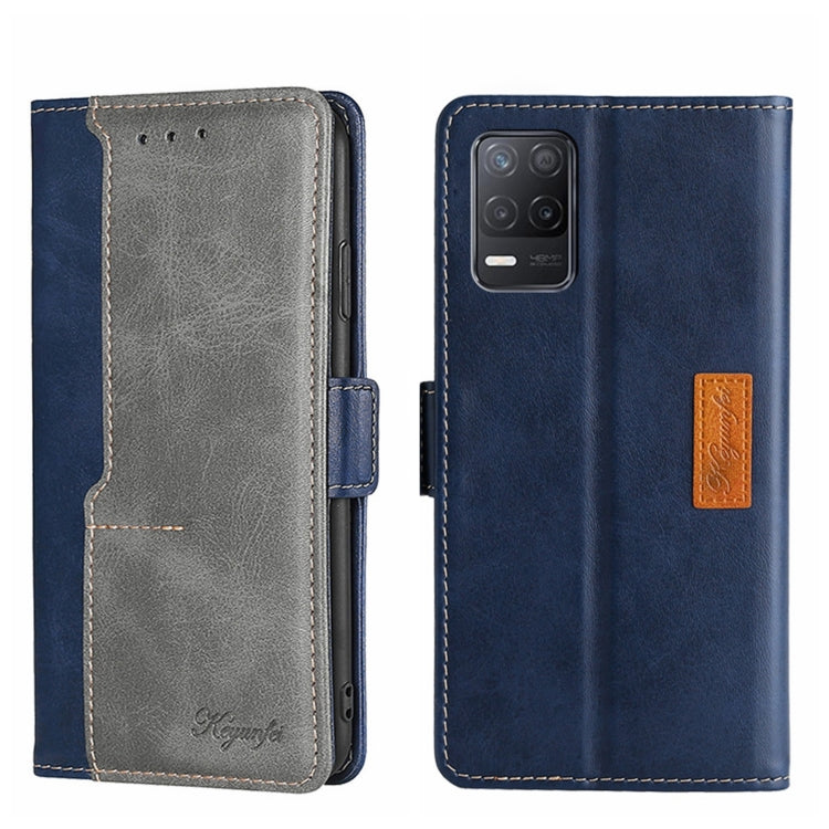 For OPPO Realme V13 5G Contrast Color Side Buckle Leather Phone Case