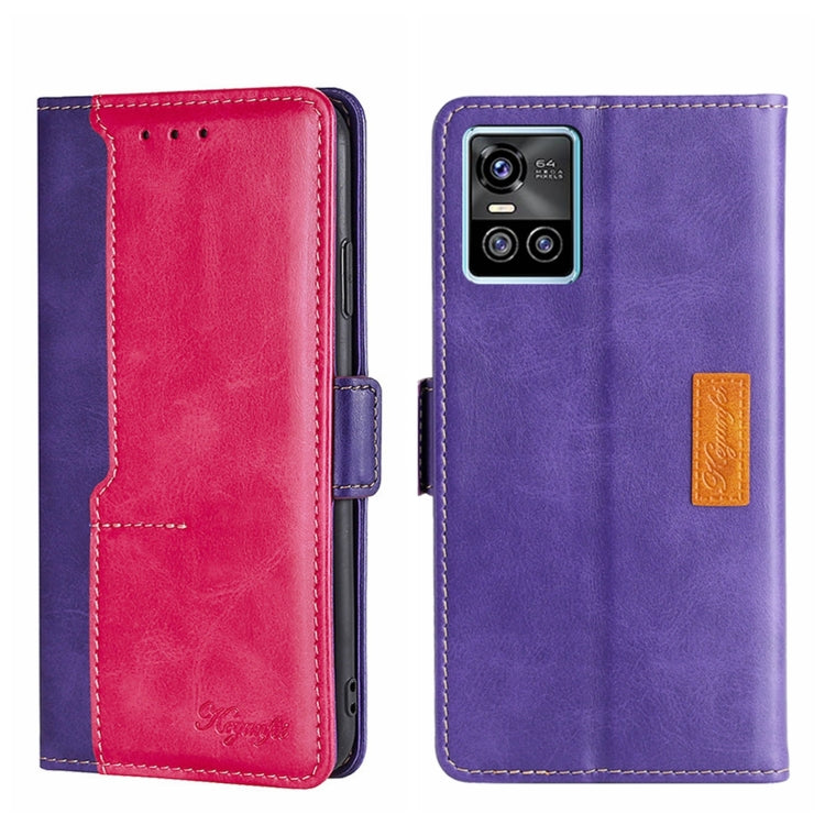 For vivo S10/S10 Pro Contrast Color Side Buckle Leather Phone Case