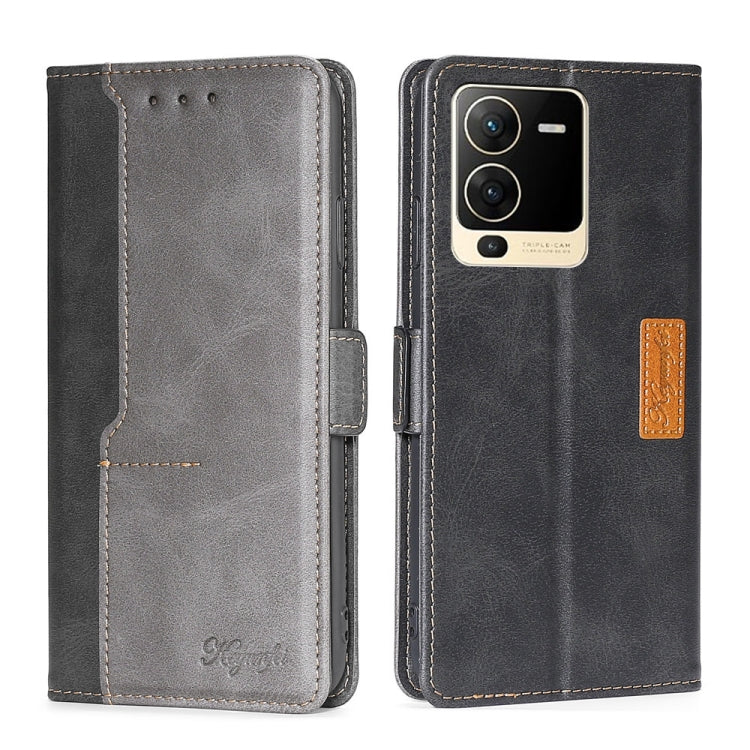 For vivo S15 5G Contrast Color Side Buckle Leather Phone Case