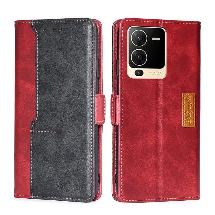 For vivo S15 5G Contrast Color Side Buckle Leather Phone Case
