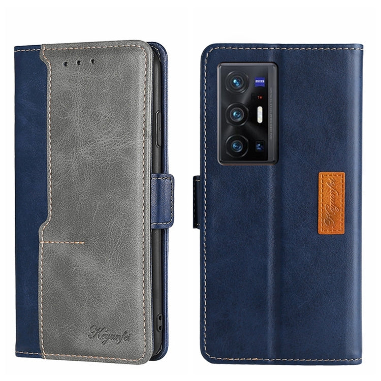 For vivo X70 Pro+ Contrast Color Side Buckle Leather Phone Case