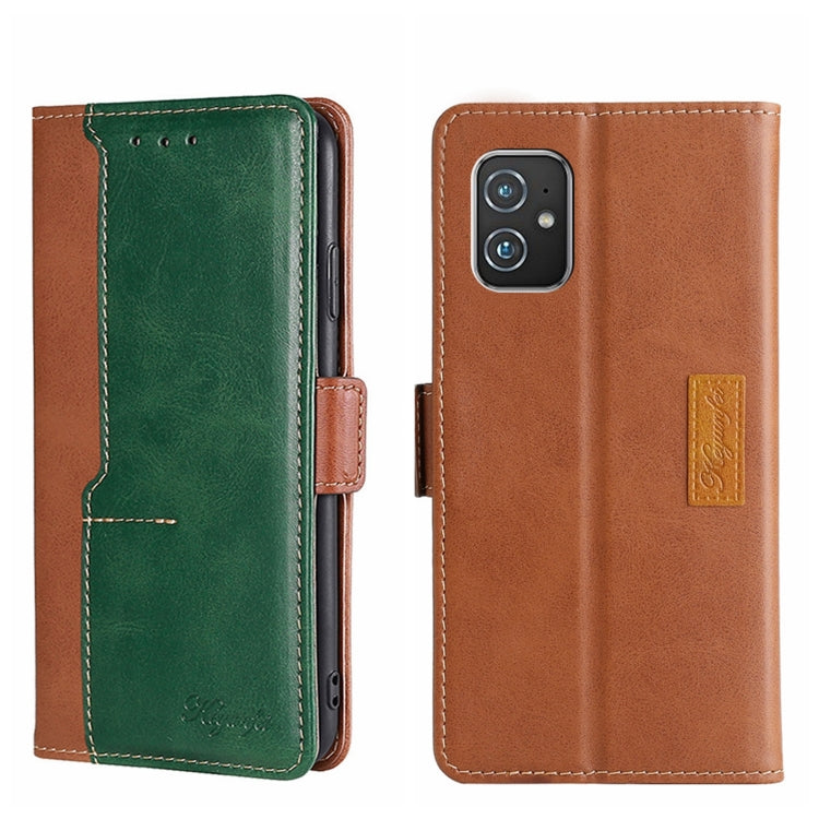 For Asus ZenFone 8 ZS590KS Contrast Color Side Buckle Leather Phone Case