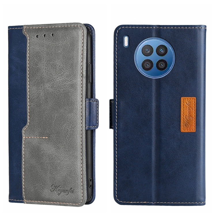 For Huawei nova 8i Contrast Color Side Buckle Leather Phone Case