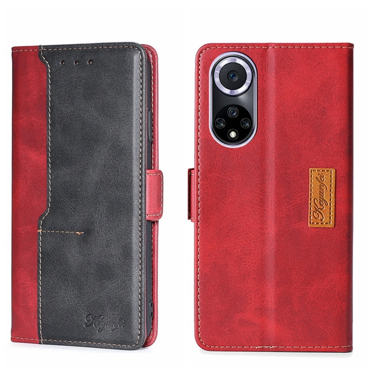 For Huawei nova 9 Contrast Color Side Buckle Leather Phone Case