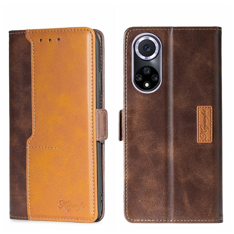 For Huawei nova 9 Contrast Color Side Buckle Leather Phone Case