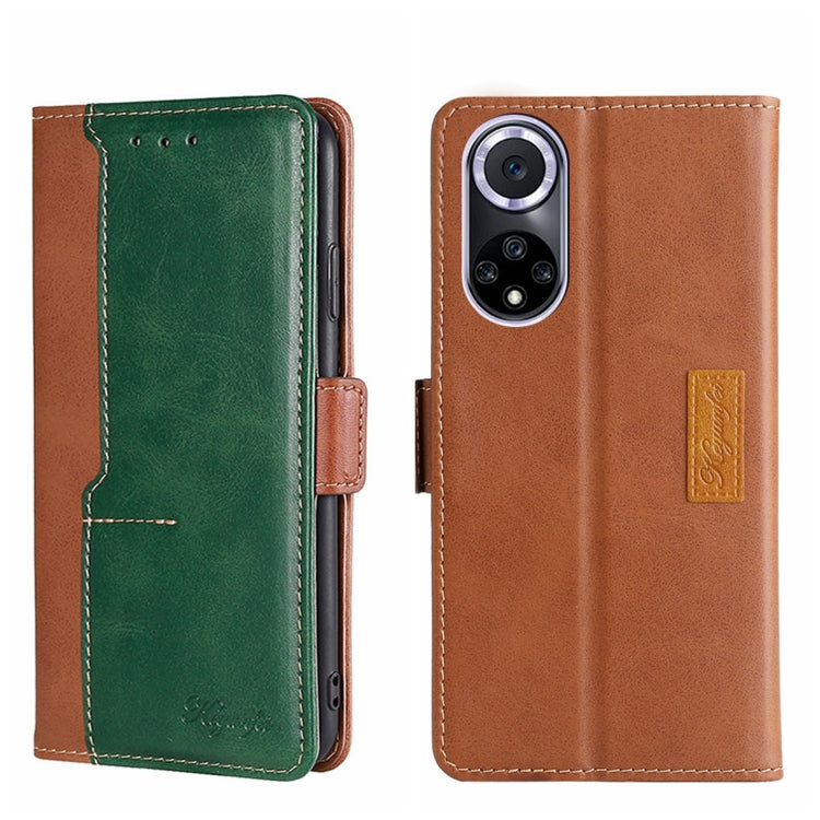 For Huawei nova 9 Contrast Color Side Buckle Leather Phone Case